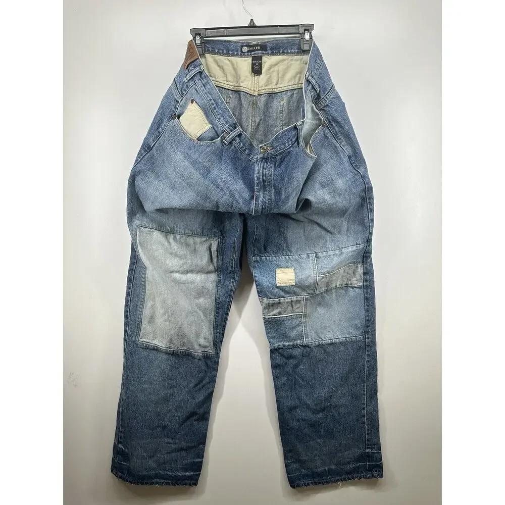 Sean John‎ Jeans Men's Sz 40 Blue White Patch Baggy Street Y2K Denim Vintage 90s